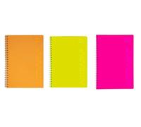ASTRAPAP 80 Pack Neon Binding Sheets A5 PP Binding Sheets with Bright Edges, Mixed Colors (Pink/Orange/Yellow) for School and Office
