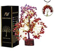 AstraVeda Red Jasper Tree, Tree of Life, Crystal Tree, Feng Shui Tree, Positive Energy Tree, Meditation Gift, Crystals and Stones, Spiritual Items, 300 Beads