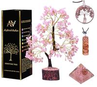 AstraVeda Rose Quartz Crystal Tree - Chakra & Feng Shui Tree, Healing Gems, Spiritual Gift