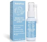 AstraVox Piercing Cleaning Solution, Piercing Aftercare Spray for Ears, Nose, Navel& Body Piercings, 360° Rotating Precision Nozzle, gentle cleansing, soothes redness