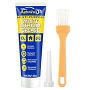 AstraVox White Lithium Grease, Multi-Purpose Lubricant Lithium Grease with Brush for Hinges, Bearings, Gears, Ideal for Automotive, Marine, Industrial, and Household Use (1.06oz) (1)