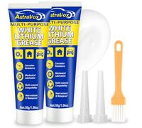 AstraVox White Lithium Grease, Multi-Purpose Lubricant Lithium Grease with Brush for Hinges, Bearings, Gears, Ideal for Automotive, Marine, Industrial, and Household Use (1.06oz) (2)
