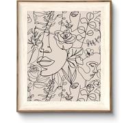 ASTRDECOR Abstract Framed Wall Art, Minimalist Boho Art Prints Women Portrait Line Art Wall Decor, Mid Century Wall Prints, Boho Wall Art Canvas, Neutral Black Beige Bedroom Decor - 10''x12''