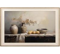 ASTRDECOR Framed Kitchen Wall Art Prints, Rustic Kitchen Farmhouse Wall Decor Living Room, Vintage Jars Still Life Oil Painting Dining Room Wall Decor, Fruits Botanical Canvas Wall Art-20''x 30''