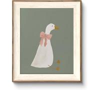 ASTRDECOR Silly Goose Wall Art, Cute Goose Print with Coquette Pink Bow, Farm Animal Canvas Poster for Bedroom, Nursery, Apartment, Aesthetic Animal Decor, Funny Goose Artwork, 10x12 Inch Print