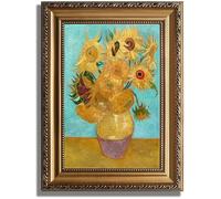 ASTRDECOR Van Gogh Wall Art: Vintage Sunflowers Art Prints, Impressionist Floral Painting, 12"x16" Framed Canvas for Living Room, Bedroom, Office