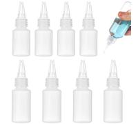 Astrevo 8 PCS Squeezy Bottles With Nozzles: 30ml/50ml Plastic Hair Oil Applicator Bottle| Small Squeeze Sauce Oil Bottle | For Hair DIY Crafts Art Painting