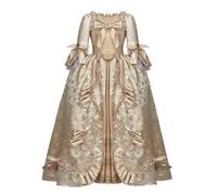 ASTRICOS 18th Century Rococo Baroque Dress Queen Marie Antoinette Royal Ball Gown Renaissance Costume (beige, M)