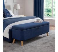 Astrid Blanket Box - Blue Fabric