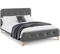 Astrid Curved Retro Grey Fabric 5ft King Size Bed