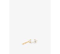 Astrid & Miyu Womens 18ct Gold Crystal Pear Yellow Gold-plated Recycled Sterling-silver and Cubic Zirconia Stud Earrings 1 Size