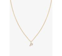 Astrid & Miyu Womens 18ct Gold Initial P Yellow Gold-plated Recycled Sterling-silver and Cubic Zirconia Pendant Necklace 1 Size