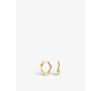 Astrid & Miyu Womens Gold Elemental 18ct Yellow Gold-plated Sterling Silver Huggie Earrings