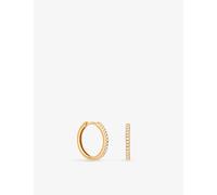 Astrid & Miyu Womens Gold Essential 18ct Yellow Gold-plated Sterling-silver and Cubic Zirconia Hoop Earrings 1 Size