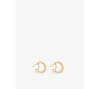 Astrid & Miyu Womens Gold Illusion 18ct Yellow Gold-plated Sterling Silver and Cubic Zirconia Hoop Earrings