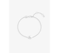 Astrid & Miyu Womens Rhodium Pear Charm Rhodium-plated Recycled Sterling-silver and Cubic Zirconia Bracelet 1 Size
