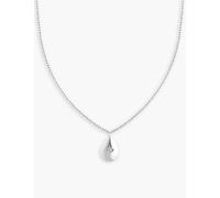 Astrid & Miyu Womens Rhodium Pear Charm Rhodium-plated Recycled Sterling-silver and Cubic Zirconia Necklace 1 Size