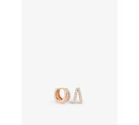 Astrid & Miyu Womens Rose Gold Illusion 18ct Gold-plated Recycled Sterling-silver and Cubic Zirconia Huggie Earrings