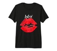 Astrid Red Lips Personalized First Name Premium T-Shirt