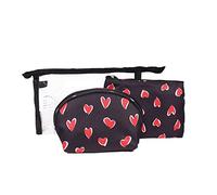 ASTRID Set of 3 Pouches for Women and Girls, black, S, Cosmetic Bag