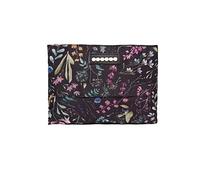 ASTRID Three Compartment Floral Pouch for Women and Girls (Black), BLACK, M, Cosmetic Bag, BLACK, M, Cosmetic Bag, BLACK, M, Cosmetic Bag