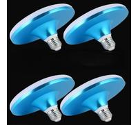 AstrizLamp E27 Screw Bulb 12W 6500K, Bule Basics Bulb E27 Energy Saving Lighting UFO Design, Portable LED Daylight Hardwired Lamp Fixture for Home Outdoor Garage Warehouse Garden Positive White 4Pcs