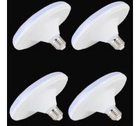 AstrizLamp E27 Screw Bulb 50W 6500K, White Basics Bulb E27 Energy Saving Lighting UFO Design, Portable LED Daylight Hardwired Lamp Fixture for Home Outdoor Garage Warehouse Garden Positive White 4Pcs