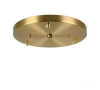 AstrizLamp Gold 3 Way Ceiling Rose 25cm Round 3 Hole Canopy Iron Finish Powder Chassis Multi Outle Pendant Light Fitting Plate Canopy Kit for Ceiling Lights, Hanging Fixture All Lamps