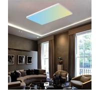 AstrizLamp LED Smart Ceiling Light 120W White 91cm Rectangular Ceiling Lamp Dimmable RGBIC Compatible Wall Switch Remote Control & APP Flat Mood Ceiling Lighting for Bedroom Living Room Hallway