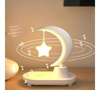 AstrizLamp LED Table Lamp with Wireless Charger, Touch Moon Night Light, Bluetooth Speaker Stepless Dimming & USB Rechargeable Bedside Lamp for Children's Bedroom Romantic Holiday Decor (Star)