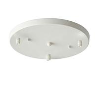 AstrizLamp White 3 Way Ceiling Rose 25cm Round 3 Hole Canopy Iron Finish Powder Chassis Multi Outle Pendant Light Fitting Plate Canopy Kit for Ceiling Lights, Hanging Fixture All Lamps