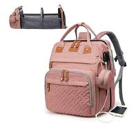 Astro alan Baby Diaper Bags with Changing Station, Waterproof Diaper Bag Backpack for Moms Dads, Pink, L