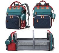 Astro alan Baby Diaper Bags with Changing Station, Waterproof Diaper Bag Backpack for Moms Dads, Red-green-blue, 16.5 x 8 x 13 inches, Modern