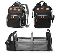 Astro alan Baby Diaper Bags with Changing Station, Waterproof Diaper Bag Backpack for Moms Dads with USB Charging Port, Baby Shower Gifts, Large Capacity diaper backpack, Black