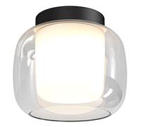 Astro Aquina 240 Single Light Flush Ceiling Fitting in Matt Black Finish and Clear Glass Shade