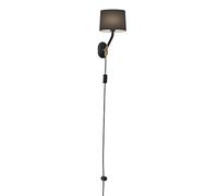 Astro Arbor Plug-in Indoor Wall Light (Matt Black), LED E14/SES Lamp, Designed in Britain - 1479001-3 Years Guarantee