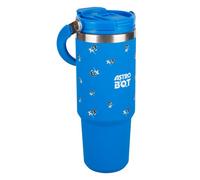 Paladone Astro Bot 900ml Insulated Tumbler with Handle and Straw, Slim Car Cup Holder Base, Officially Licensed Drinkware