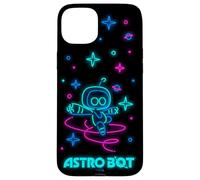 Astro Bot Neon Style Stars and Planets Video Game Case for iPhone 15 Plus