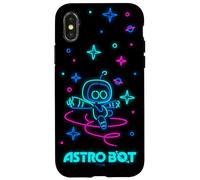 Astro Bot Neon Style Stars and Planets Video Game Case for iPhone X/XS