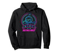 Astro Bot Neon Waving Character with Icons Video Game Pullover Hoodie