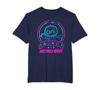 Astro Bot Neon Waving Character with Icons Video Game T-Shirt, Men's Big and Tall, Navy Blue, 6X Tall