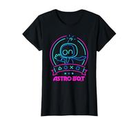 Astro Bot Neon Waving Character with Icons Video Game T-Shirt, Women, Black, 3X-Large