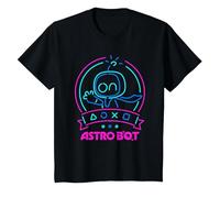 Astro Bot Neon Waving Character with Icons Video Game T-Shirt, Youth, Black, X-Small