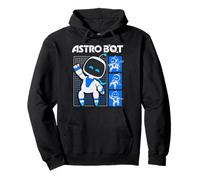 Astro Bot Pose Grid Collage with Logo Video Game Pullover Hoodie