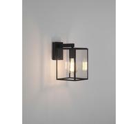 Astro Box Lantern 270 in Textured Black Finish with Clear Glass