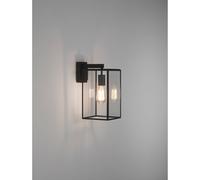 Astro Box Lantern 350 in Textured Black Finish with Clear Glass