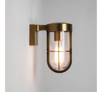 Astro Cabin Single Light Outdoor Wall Fitting In Antique Brass Finish