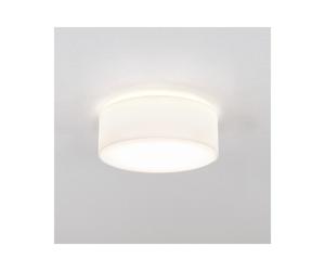 Astro Cambria 2 Light Flush Ceiling Fitting in White Plain Polycotton Fabric