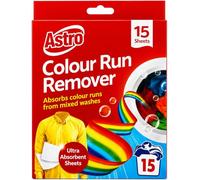 Astro Colour Run Remover 15 Sheets | Colour Catcher Laundry Sheet, Helps Prevent Dye Transfer & Colour Bleeding During Mixed Washes, Ultra Absorbent Colour Protection for Clothes