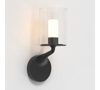 Astro Elena Bathroom Wall Light - Matt Black & Glass